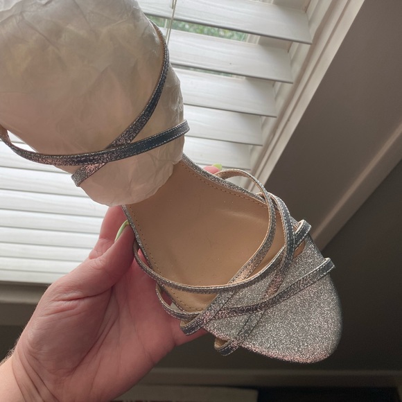 *New* J.Crew Silver Glitter Sandals - Picture 2 of 6